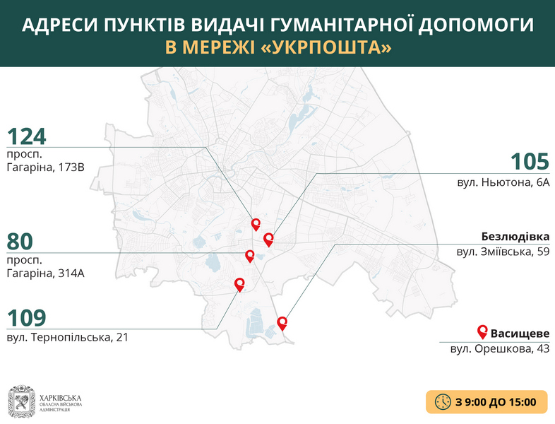 
                Где в Харькове сегодня можно получить гуманитарную помощь: список адресов            
